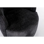 Poltrona girevole rotonda, in ciniglia arancione / avorio / nera / blu, a 360°, posto singolo