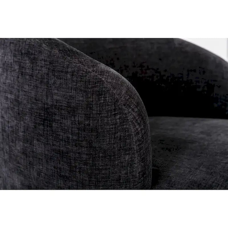Poltrona girevole rotonda, in ciniglia arancione / avorio / nera / blu, a 360°, posto singolo