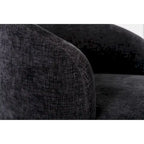 Poltrona girevole rotonda, in ciniglia arancione / avorio / nera / blu, a 360°, posto singolo