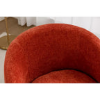 Poltrona girevole rotonda, in ciniglia arancione / avorio / nera / blu, a 360°, posto singolo