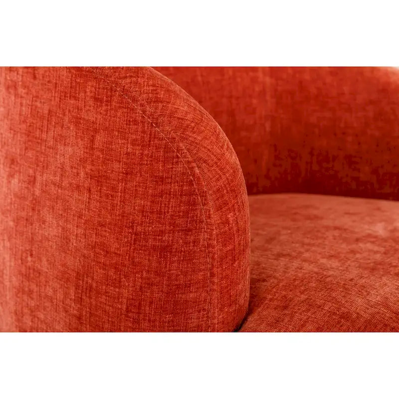 Poltrona girevole rotonda, in ciniglia arancione / avorio / nera / blu, a 360°, posto singolo