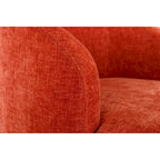 Poltrona girevole rotonda, in ciniglia arancione / avorio / nera / blu, a 360°, posto singolo