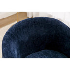 Poltrona girevole rotonda, in ciniglia arancione / avorio / nera / blu, a 360°, posto singolo