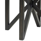 Tavolino da caffè rotondo in vetro, ciliegio/nero, base in legno massello, 1-2 posti a sedere