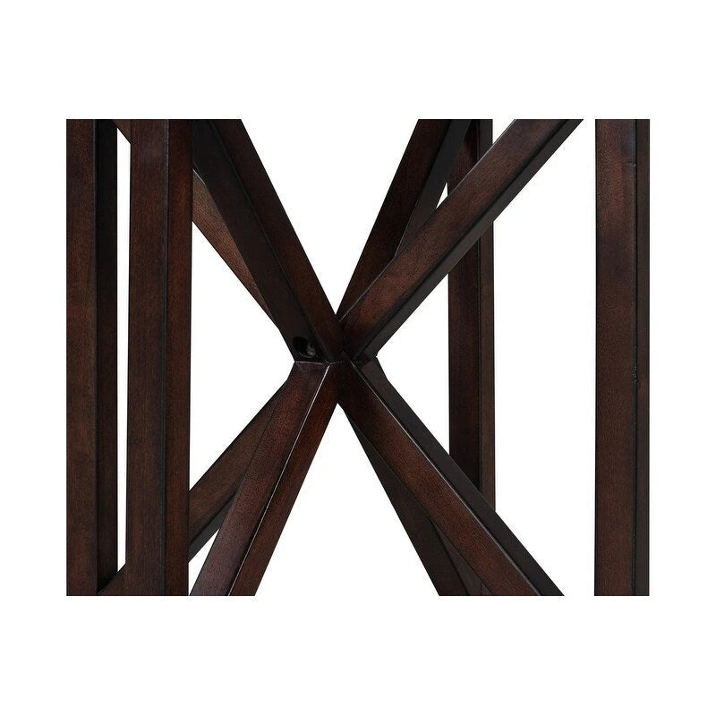 Tavolino da caffè rotondo in vetro, ciliegio/nero, base in legno massello, 1-2 posti a sedere