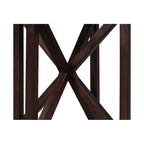 Tavolino da caffè rotondo in vetro, ciliegio/nero, base in legno massello, 1-2 posti a sedere
