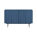 Credenza a 4 ante blu navy / bianco / nero con ripiani regolabili