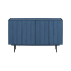 Credenza a 4 ante blu navy / bianco / nero con ripiani regolabili
