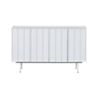 Credenza a 4 ante blu navy / bianco / nero con ripiani regolabili