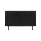 Credenza a 4 ante blu navy / bianco / nero con ripiani regolabili