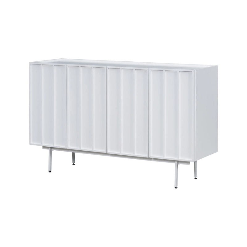 Credenza a 4 ante blu navy / bianco / nero con ripiani regolabili