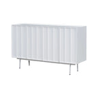 Credenza a 4 ante blu navy / bianco / nero con ripiani regolabili