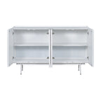 Credenza a 4 ante blu navy / bianco / nero con ripiani regolabili