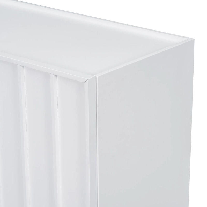 Credenza a 4 ante blu navy / bianco / nero con ripiani regolabili