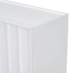 Credenza a 4 ante blu navy / bianco / nero con ripiani regolabili