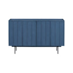 Credenza a 4 ante blu navy / bianco / nero con ripiani regolabili