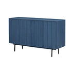 Credenza a 4 ante blu navy / bianco / nero con ripiani regolabili