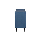 Credenza a 4 ante blu navy / bianco / nero con ripiani regolabili