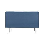 Credenza a 4 ante blu navy / bianco / nero con ripiani regolabili