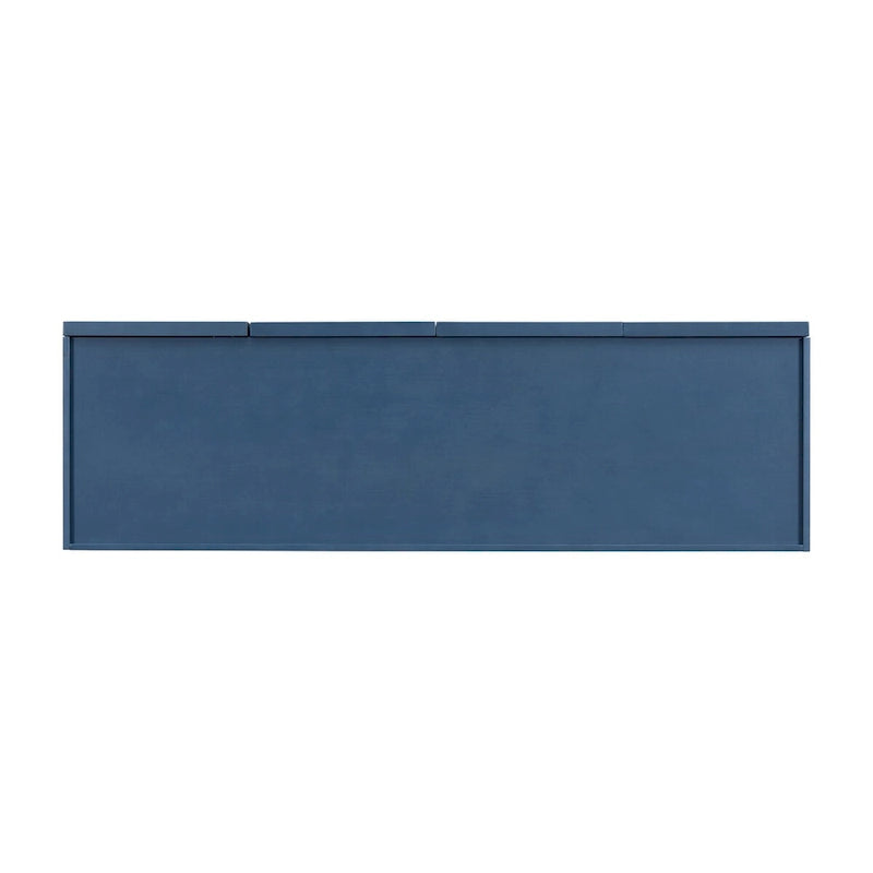 Credenza a 4 ante blu navy / bianco / nero con ripiani regolabili