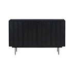 Credenza a 4 ante blu navy / bianco / nero con ripiani regolabili