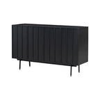 Credenza a 4 ante blu navy / bianco / nero con ripiani regolabili