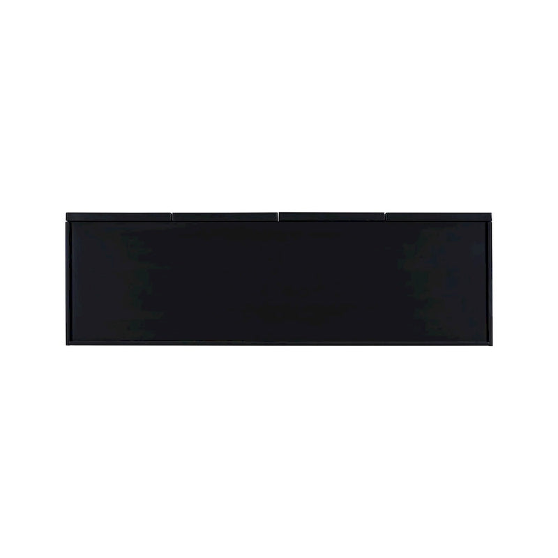 Credenza a 4 ante blu navy / bianco / nero con ripiani regolabili