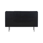 Credenza a 4 ante blu navy / bianco / nero con ripiani regolabili