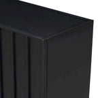 Credenza a 4 ante blu navy / bianco / nero con ripiani regolabili