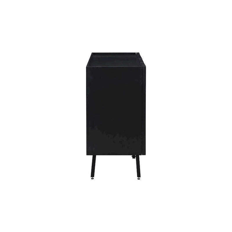Credenza a 4 ante blu navy / bianco / nero con ripiani regolabili