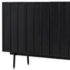 Credenza a 4 ante blu navy / bianco / nero con ripiani regolabili
