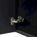 Credenza a 4 ante blu navy / bianco / nero con ripiani regolabili