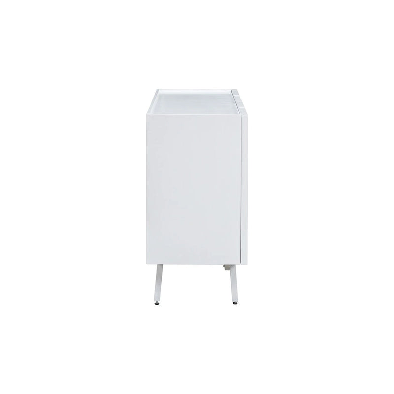 Credenza a 4 ante blu navy / bianco / nero con ripiani regolabili