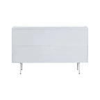 Credenza a 4 ante blu navy / bianco / nero con ripiani regolabili