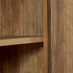 Credenza in finto rattan da 65" con ante a scomparsa, grigio pietra/rovere, 4 ante