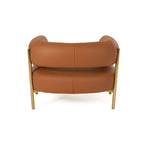 Poltrona accent in pelle curva marrone ruggine – Posto singolo