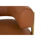 Poltrona accent in pelle curva marrone ruggine – Posto singolo