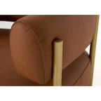 Poltrona accent in pelle curva marrone ruggine – Posto singolo