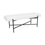 Panca da ingresso con cuscino Sherpa bianco, Struttura in metallo, 1 posto