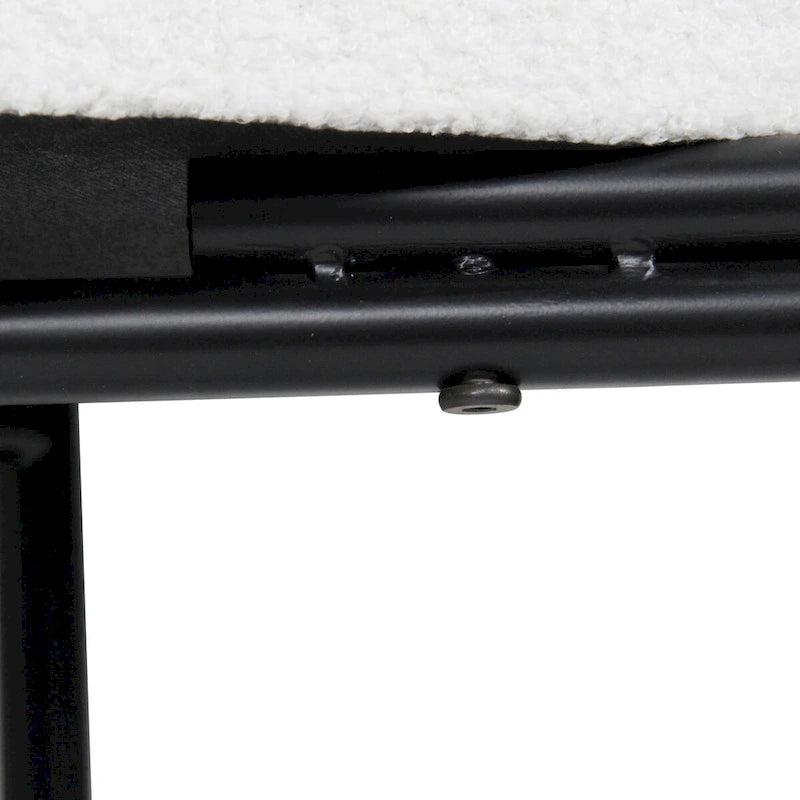 Panca da ingresso con cuscino Sherpa bianco, Struttura in metallo, 1 posto