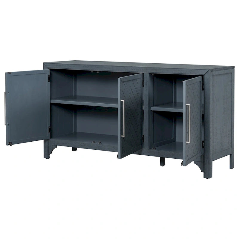 Credenza a 3 ante grigio/blu navy – Montaggio a 1 persona