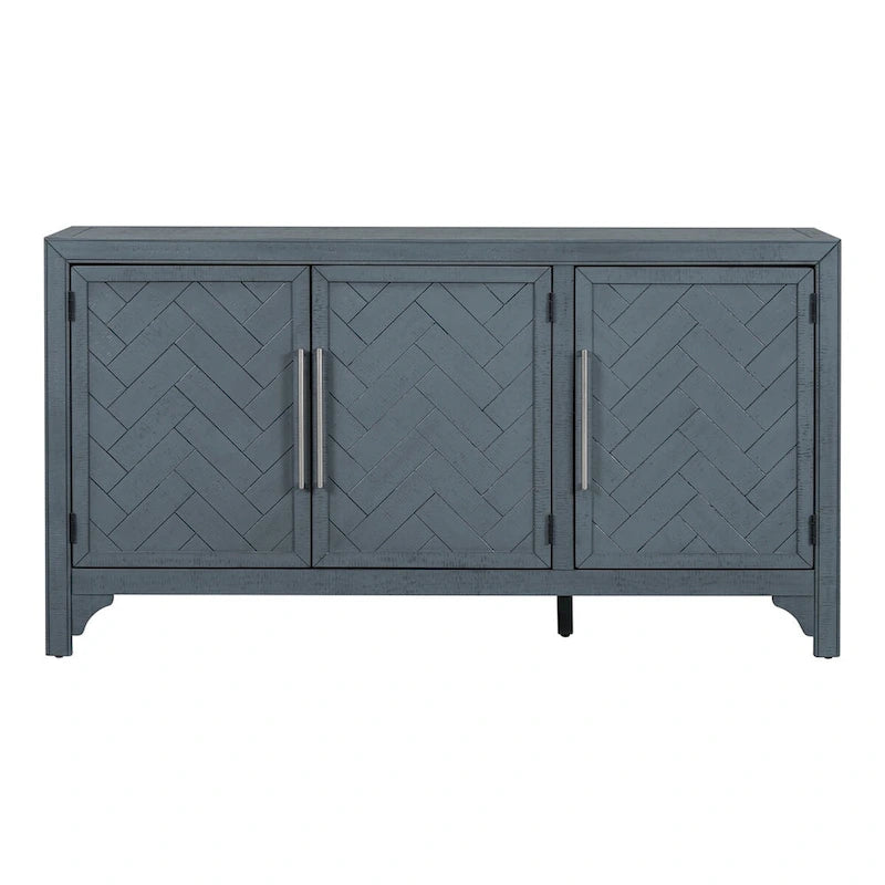 Credenza a 3 ante grigio/blu navy – Montaggio a 1 persona