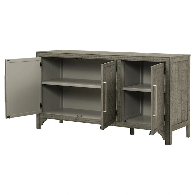 Credenza a 3 ante grigio/blu navy – Montaggio a 1 persona