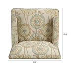 Poltrona d'accento in tessuto grigio misto/beige+giallo con gambe in legno, seduta singola